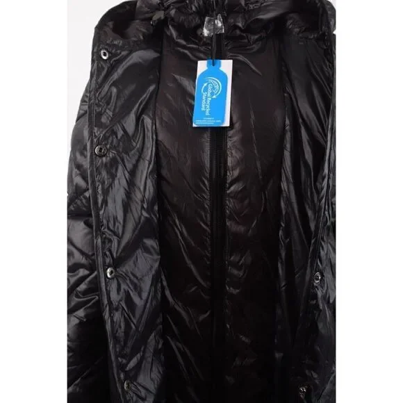 NOIZE Womens Amiyah Long Length Puffer Coat Jacket Black XS New NO BELT